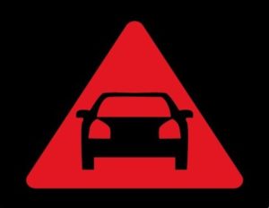Контрольная лампа, используемая в современных автомобилях, предупреждает о слишком быстром приближении автомобиля впереди