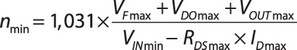 Використовуючи вирази для VPmin і VSmin, отримуємо вираз для розрахунку мінімального коефіцієнта трансформації: