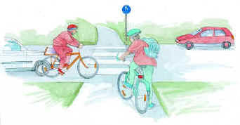 Виїжджає з велодоріжки на проїжджу частину велосипедист повинен пропустити інших