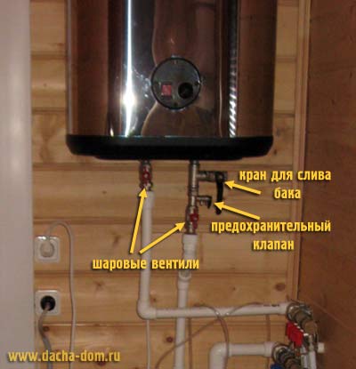 завантажити   PDF схеми підключення   накопичувального водонагрівача В цьому випадку від джерела водопостачання (   колодязь   , Свердловина, водопровід) в будинок входить одна труба холодної води