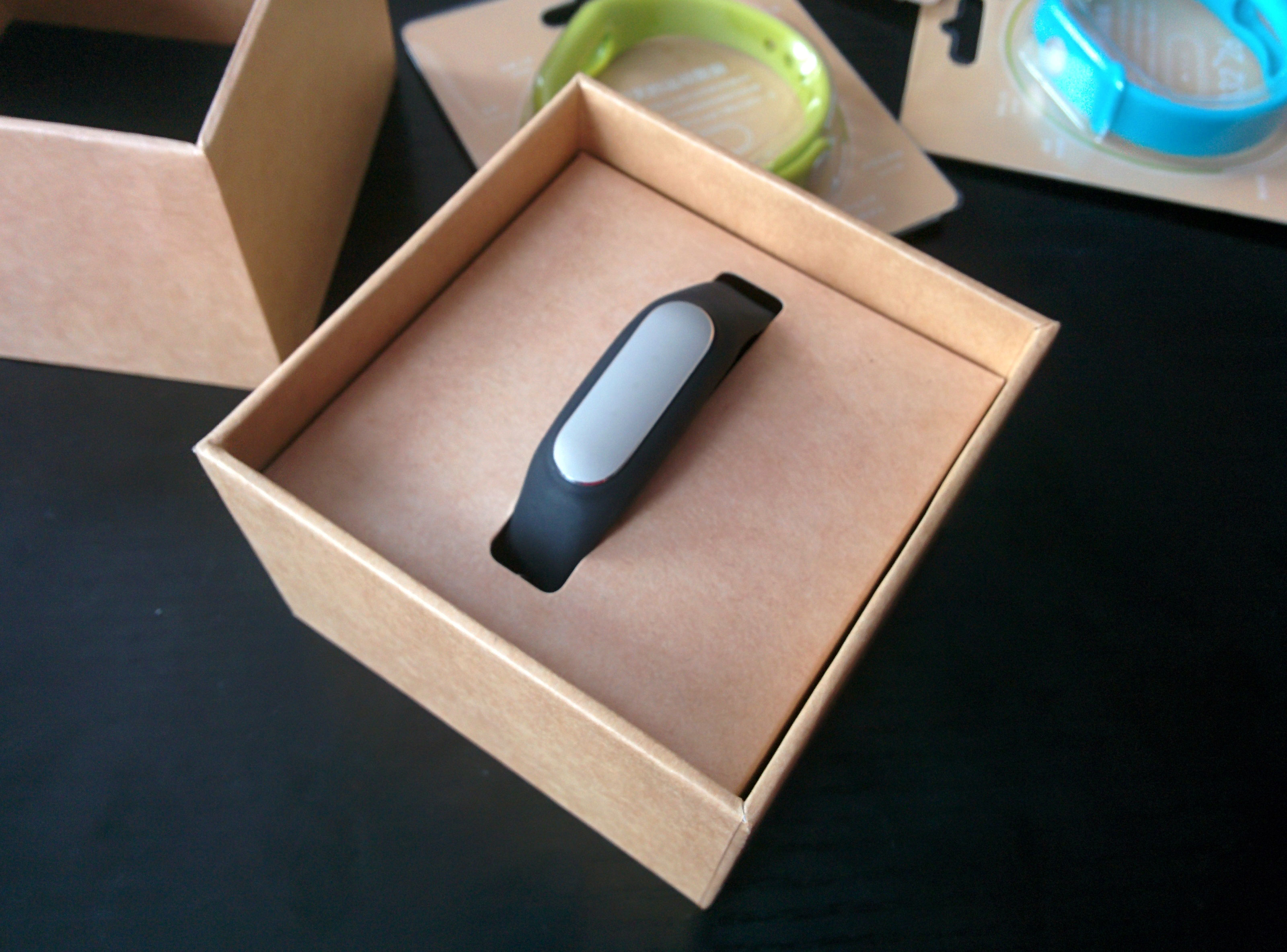 Xiaomi Mi Band (а саме так називається пристрій) приїде до вас в гарній картонній коробці, упакованої в прозорий пластик